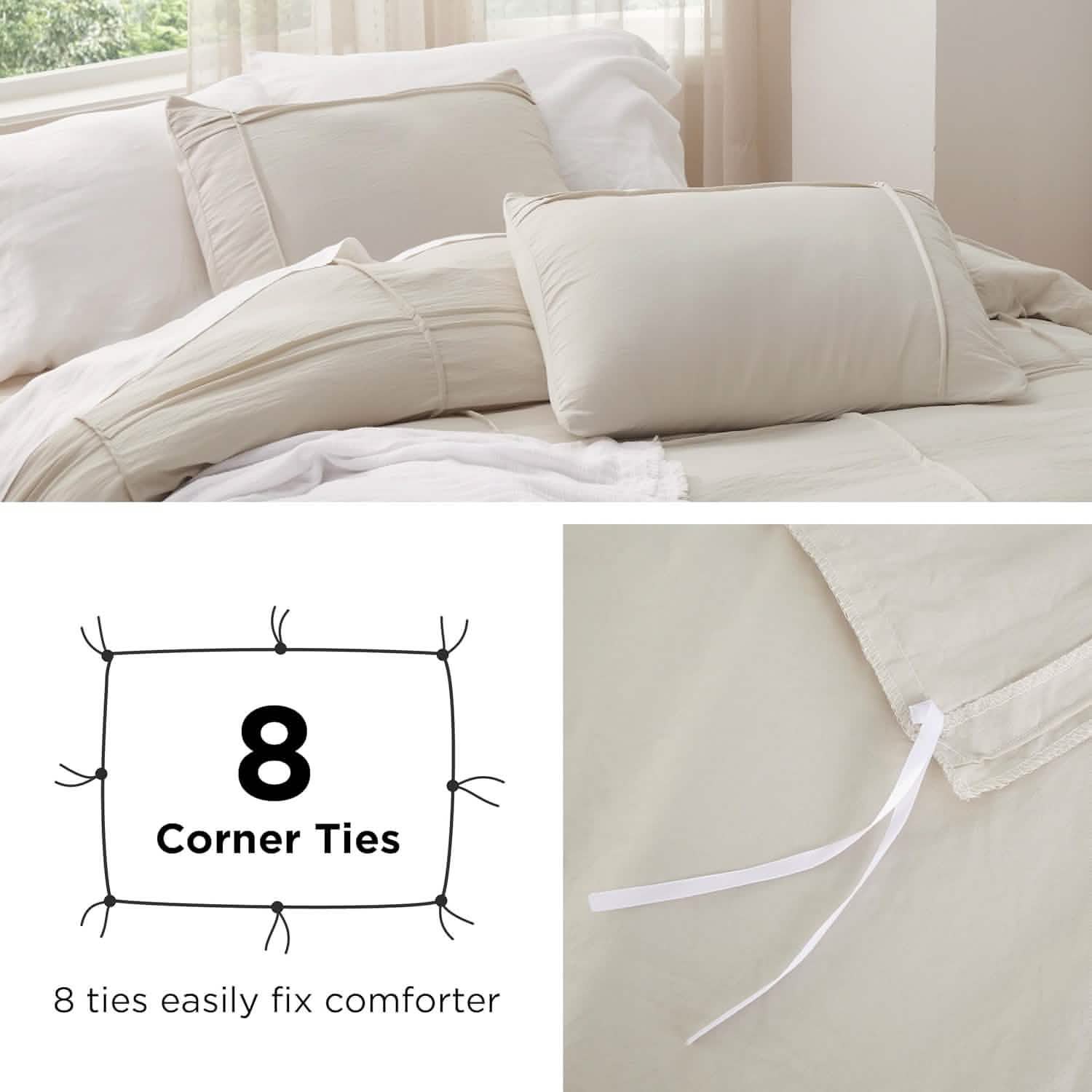 Striped Tufted Embroidery Duvet Cover Set - Image 7