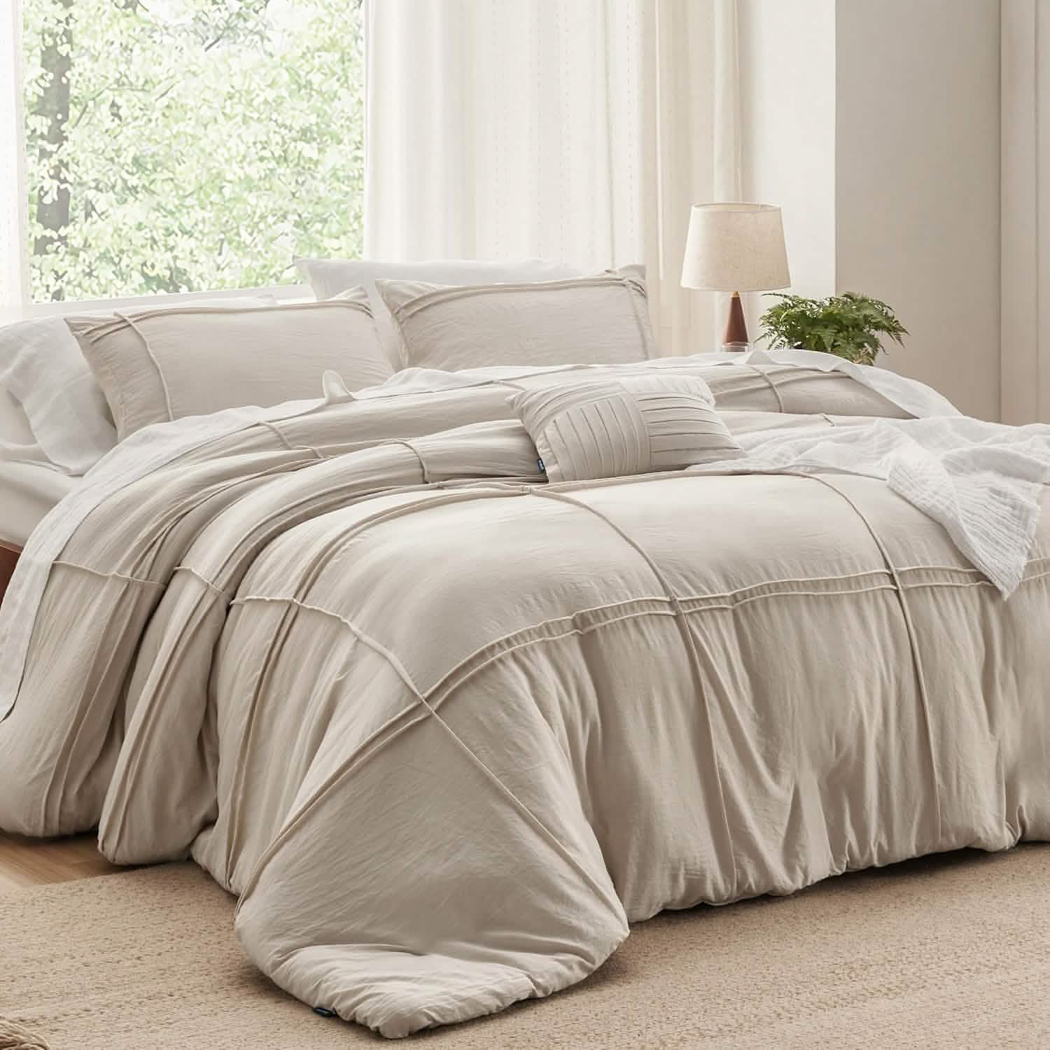 Striped Tufted Embroidery Duvet Cover Set - Image 10